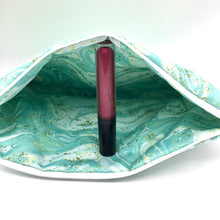 Load image into Gallery viewer, Aqua Marble Double Zipper Splash bag