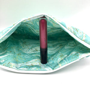 Aqua Marble Double Zipper Splash bag
