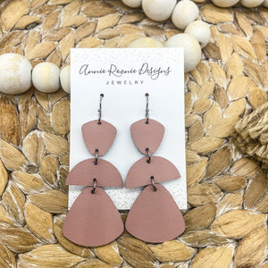 Geometric Triple Drop Leather earrings