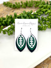 Load image into Gallery viewer, Triple layered School Spirit Football earrings