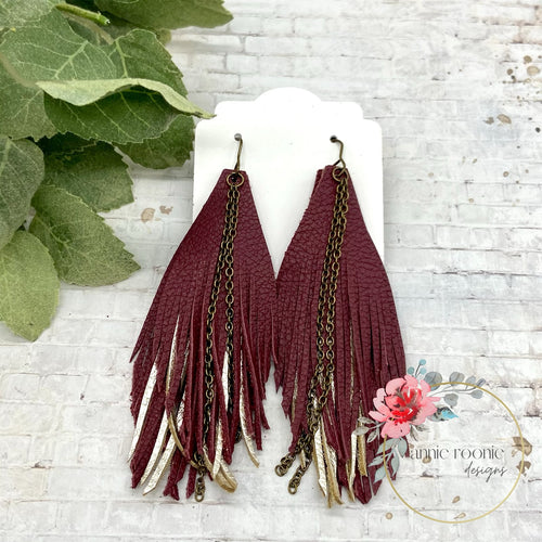 Funky Fringe Earrings in Matte leathers