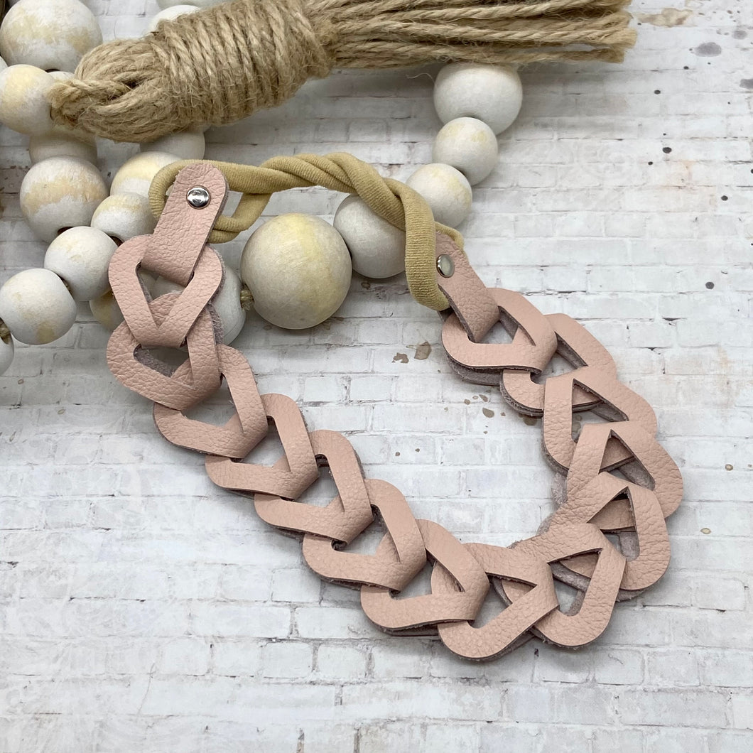 Blush leather Triangle link headband