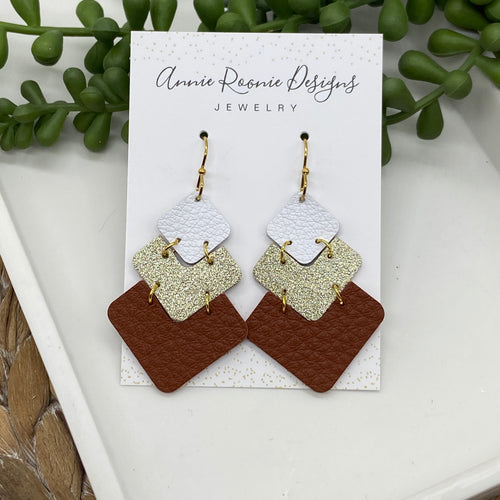 Vivi earrings in Neutral leathers