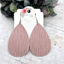Load image into Gallery viewer, Blush Striped Textured Suede Teardrop earrings