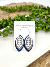 Load image into Gallery viewer, Triple layered School Spirit Football earrings