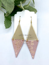 Load image into Gallery viewer, Rose Gold Double Triangle Earrings