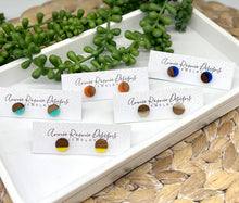 Load image into Gallery viewer, Acrylic &amp; Wood Stud Earrings